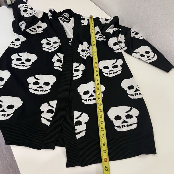 Hotouch Women's Knitted Black and White Skull Open Cardigan Halloween size XL - Picture 8 of 8